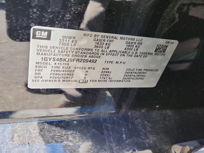 Продаж на аукціоні авто 2015 Cadillac Escalade, vin: 1GYS4BKJ9FR209492, номер лоту: 66519646