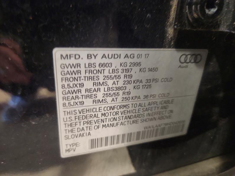 Aukcja sprzedaży 2017 Audi Q7, vin: WA1LAAF78HD043696, numer aukcji: 66819536