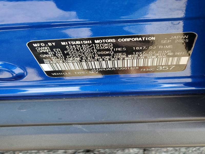 2026 Mitsubishi Outlander Sport მანქანა იყიდება აუქციონზე, vin: JA4ARUAU5TU001428, აუქციონის ნომერი: 66991616