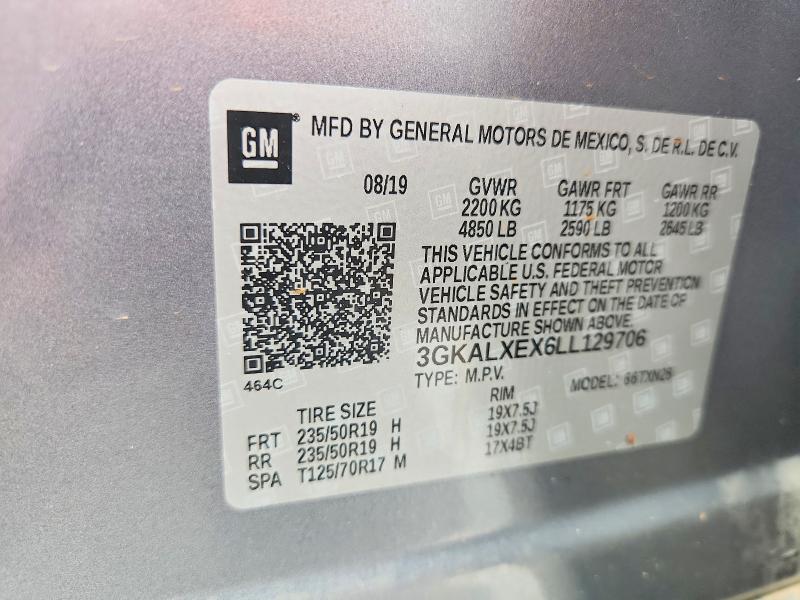 62543056 :رقم المزاد ، 3GKALXEX6LL129706 vin ، 2020 Gmc Terrain مزاد بيع