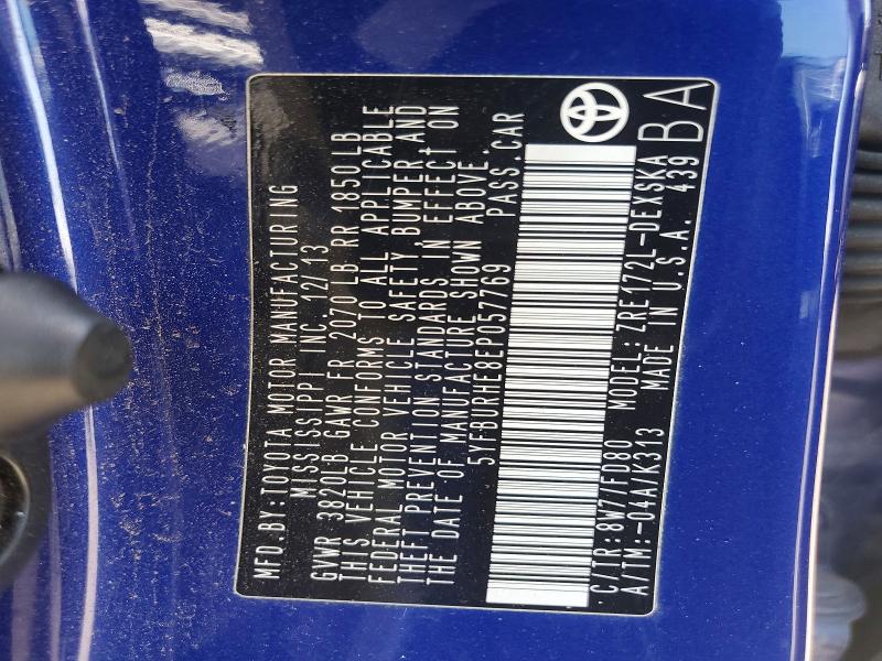 Aukcja sprzedaży 2014 Toyota Corolla, vin: 5YFBURHE8EP057769, numer aukcji: 63943206