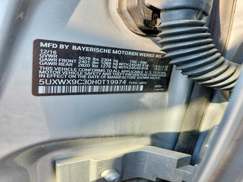 64390806 :رقم المزاد ، 5UXWX9C30H0T19974 vin ، 2017 Bmw X3 مزاد بيع