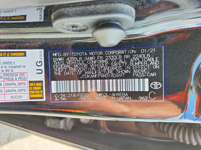 Продажа на аукционе авто 2021 Toyota Prius Prime, vin: JTDKAMFPXM3182697, номер лота: 62990566