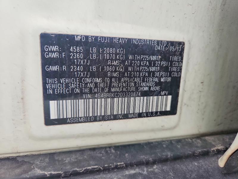 Продажа на аукционе авто 2013 Subaru Outback, vin: 4S4BRBKC2D3320874, номер лота: 63926136