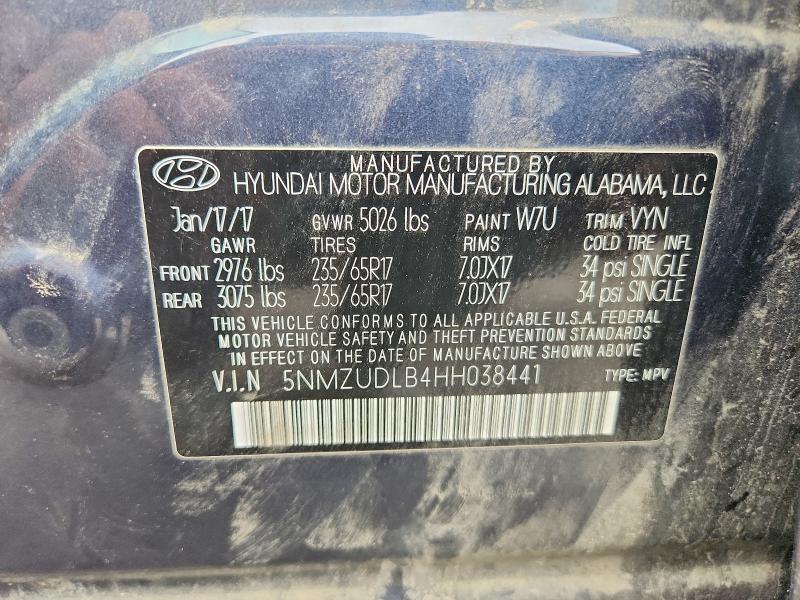 Aukcja sprzedaży 2017 Hyundai Santa Fe Sport, vin: 5NMZUDLB4HH038441, numer aukcji: 63920976