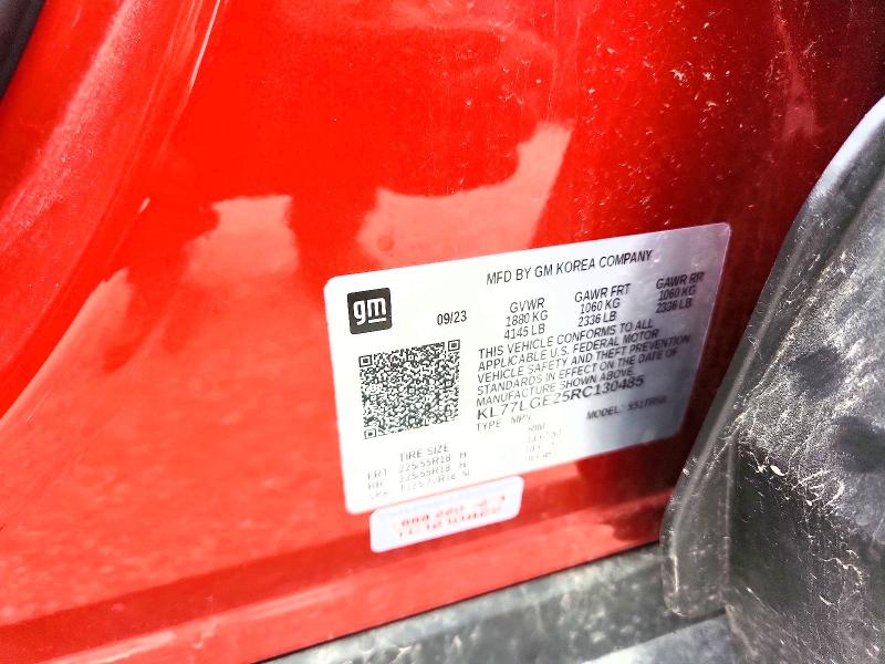 2024 Chevrolet Trax მანქანა იყიდება აუქციონზე, vin: KL77LGE25RC130485, აუქციონის ნომერი: 63505246