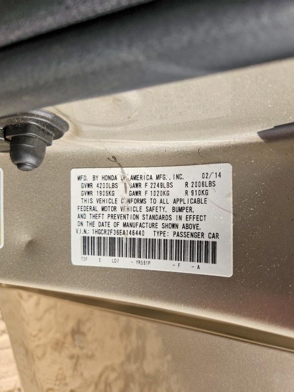 Aukcja sprzedaży 2014 Honda Accord, vin: 1HGCR2F36EA146440, numer aukcji: 65786676
