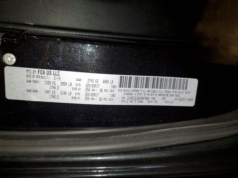 65155816 :رقم المزاد ، 2C4RDGEG2KR647504 vin ، 2019 Dodge Grand Caravan مزاد بيع