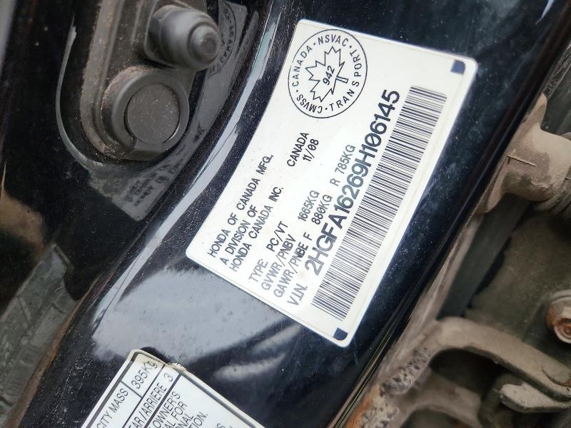 2009 Honda Civic მანქანა იყიდება აუქციონზე, vin: 2HGFA16269H106145, აუქციონის ნომერი: 63004196