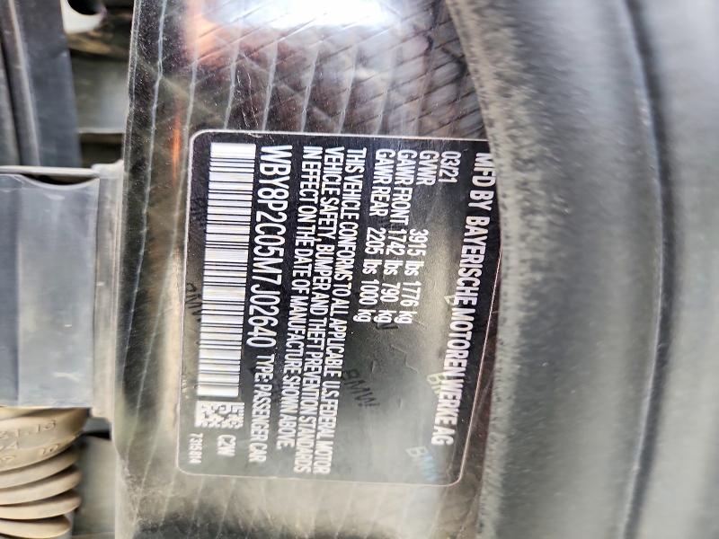 Aukcja sprzedaży 2021 Bmw I3, vin: WBY8P2C05M7J02640, numer aukcji: 64336496