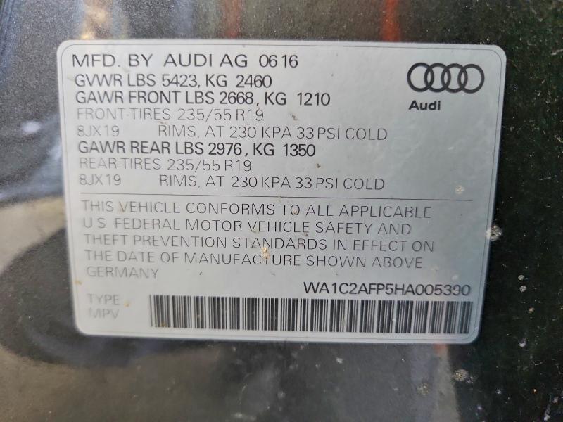 Auction sale of the 2017 Audi Q5, vin: WA1C2AFP5HA005390, lot number: 66575516