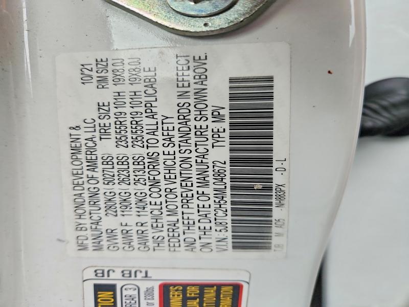 66010576 :رقم المزاد ، 5J8TC2H54ML048672 vin ، 2021 Acura Rdx مزاد بيع