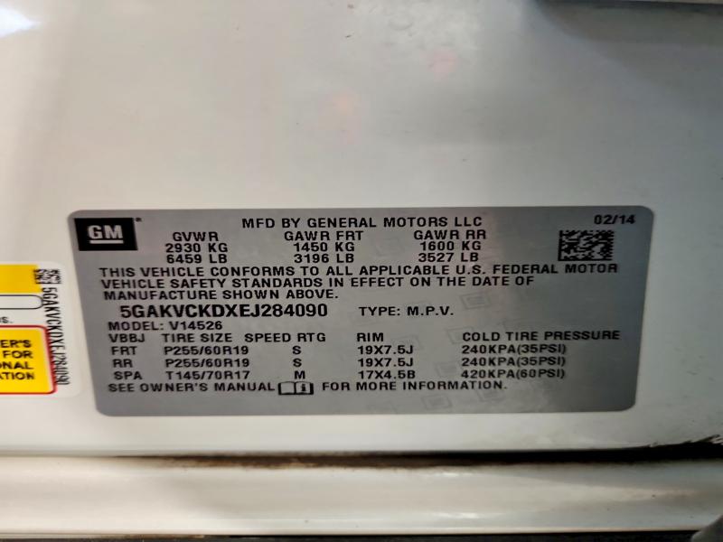 Aukcja sprzedaży 2014 Buick Enclave, vin: 5GAKVCKDXEJ284090, numer aukcji: 64538916