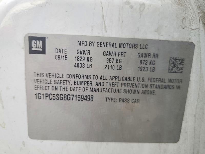 2016 Chevrolet Cruze Limited მანქანა იყიდება აუქციონზე, vin: 1G1PC5SG8G7159498, აუქციონის ნომერი: 65181736