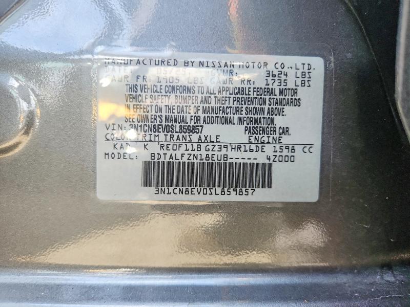 Aukcja sprzedaży 2025 Nissan Versa, vin: 3N1CN8EV0SL859857, numer aukcji: 66804926
