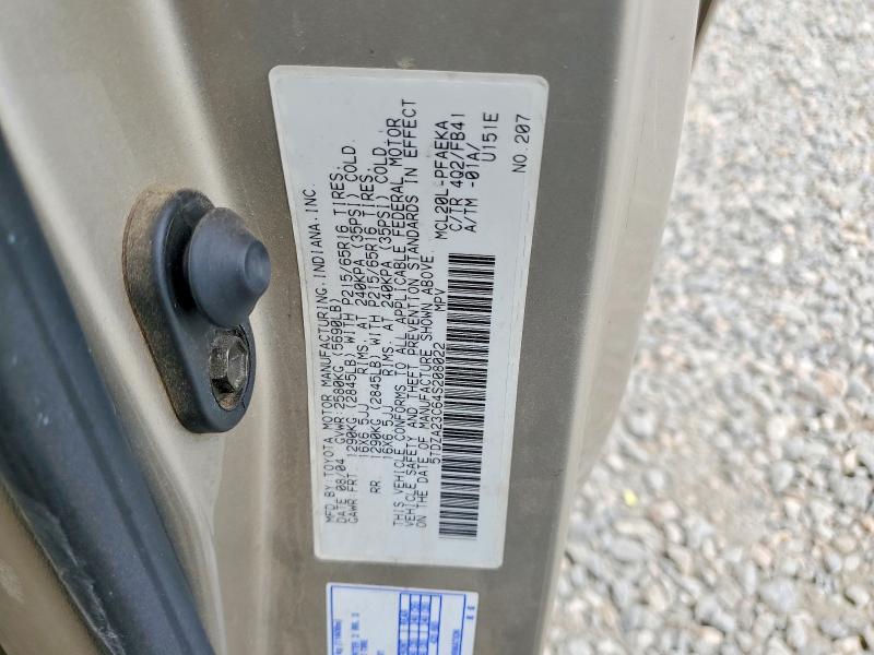 2004 Toyota Sienna მანქანა იყიდება აუქციონზე, vin: 5TDZA23C64S208022, აუქციონის ნომერი: 66992906