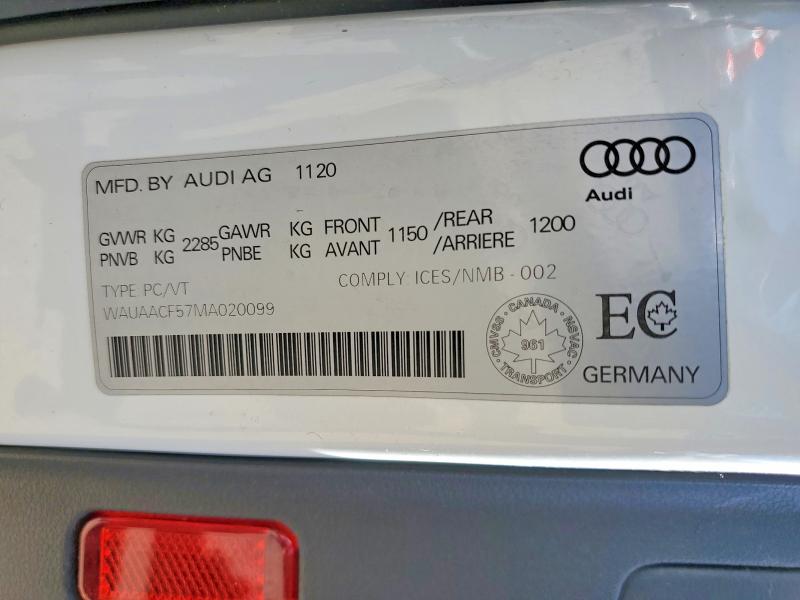 2021 Audi A5 მანქანა იყიდება აუქციონზე, vin: WAUAACF57MA020099, აუქციონის ნომერი: 66927506