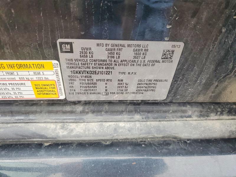 Aukcja sprzedaży 2014 Gmc Acadia, vin: 1GKKVTKD2EJ101221, numer aukcji: 63932856