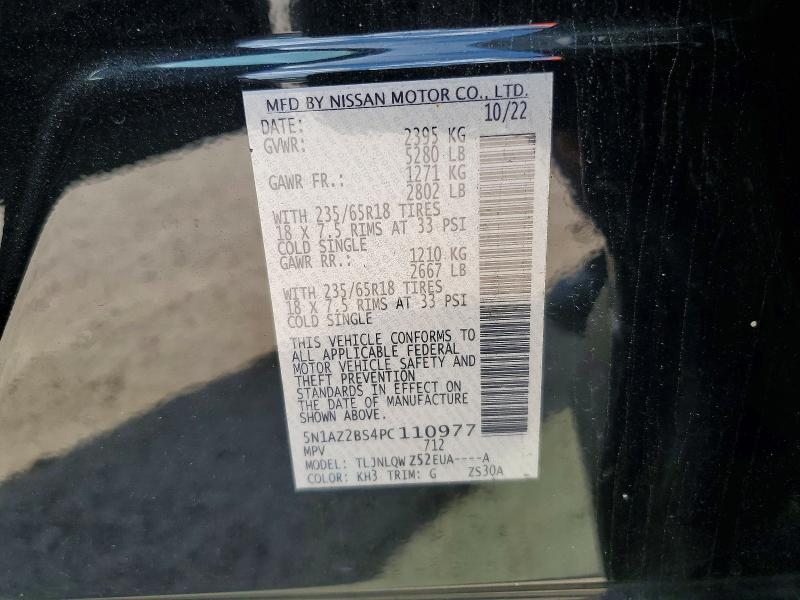 Aukcja sprzedaży 2023 Nissan Murano, vin: 5N1AZ2BS4PC110977, numer aukcji: 64781196