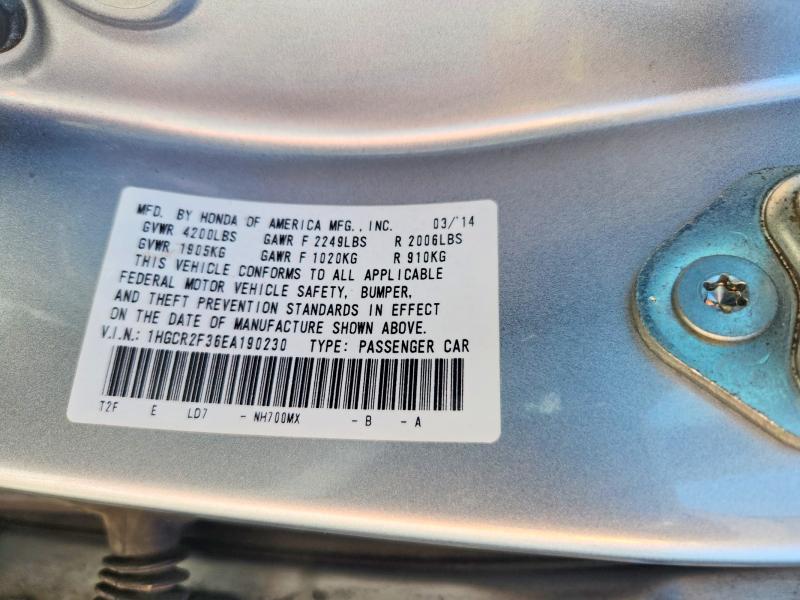 Aukcja sprzedaży 2014 Honda Accord, vin: 1HGCR2F36EA190230, numer aukcji: 65664046