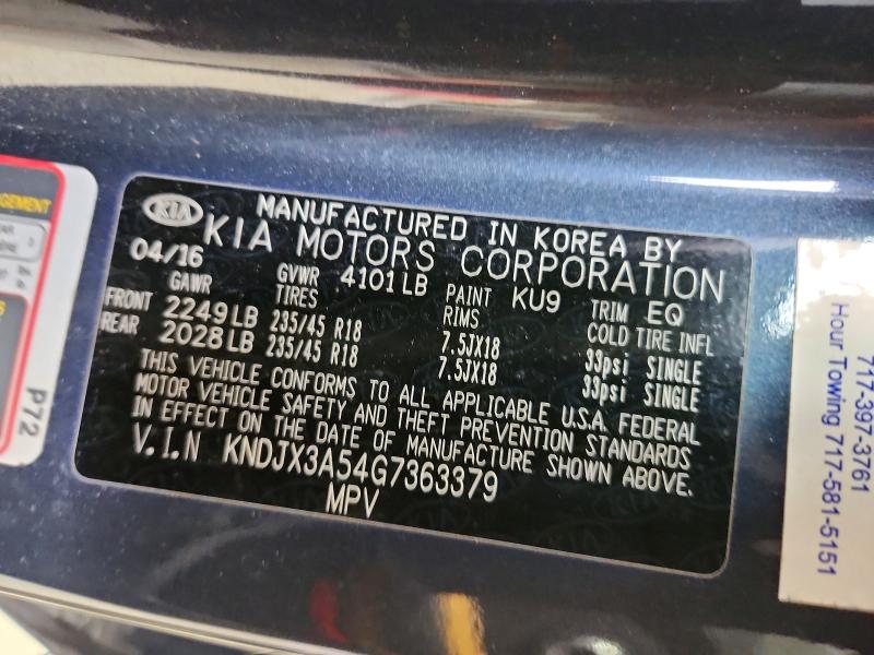 Aukcja sprzedaży 2016 Kia Soul, vin: KNDJX3A54G7363379, numer aukcji: 63376466