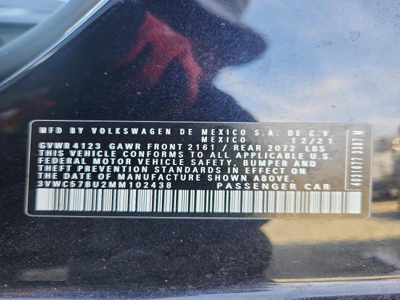Продажа на аукционе авто 2021 Volkswagen Jetta, vin: 3VWC57BU2MM102438, номер лота: 63445386