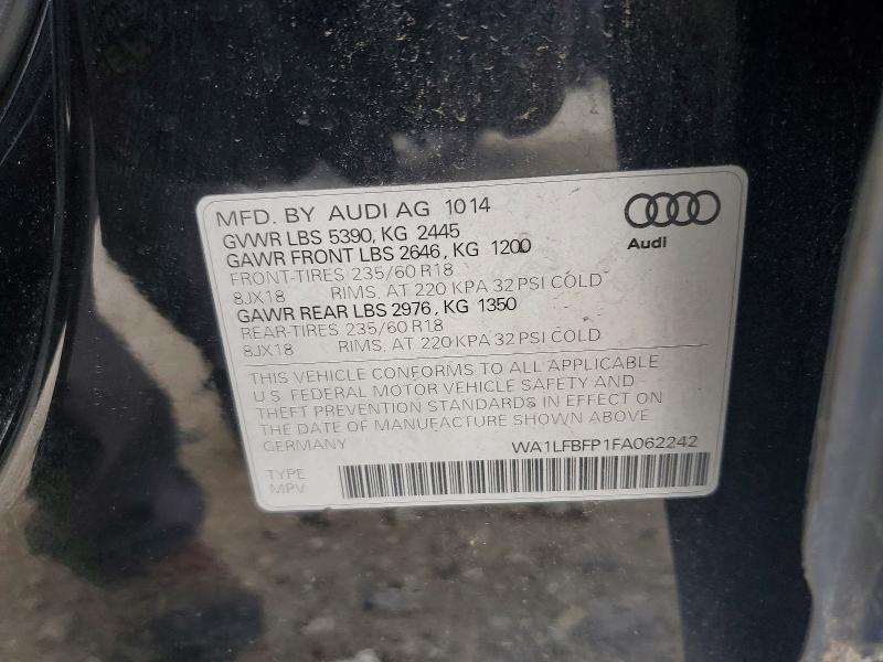 Aukcja sprzedaży 2015 Audi Q5, vin: WA1LFBFP1FA062242, numer aukcji: 64072766