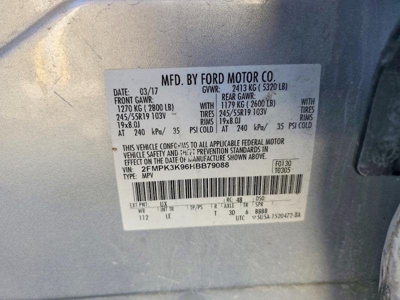 Продажа на аукционе авто 2017 Ford Edge, vin: 2FMPK3K96HBB79088, номер лота: 67121096
