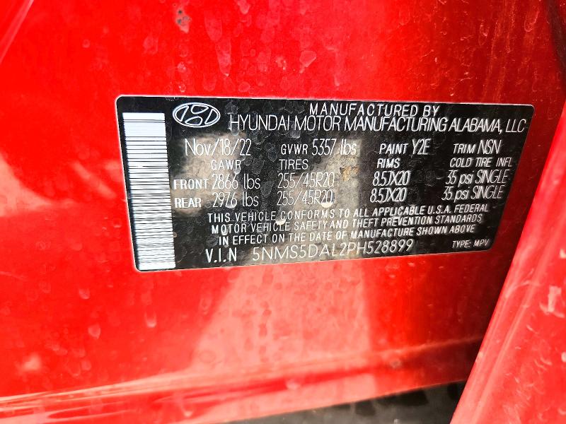 Aukcja sprzedaży 2023 Hyundai Santa Fe, vin: 5NMS5DAL2PH528899, numer aukcji: 65687546