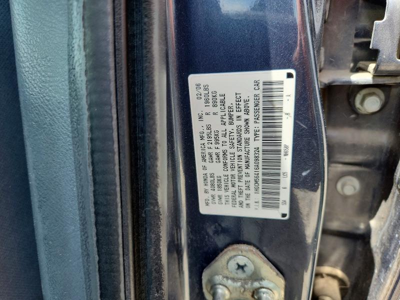 65510446 :رقم المزاد ، 1HGCM56416A098324 vin ، 2006 Honda Accord مزاد بيع