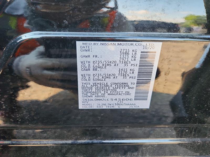 63525996 :رقم المزاد ، 5N1DL0MM2LC545606 vin ، 2020 Infiniti Qx60 مزاد بيع