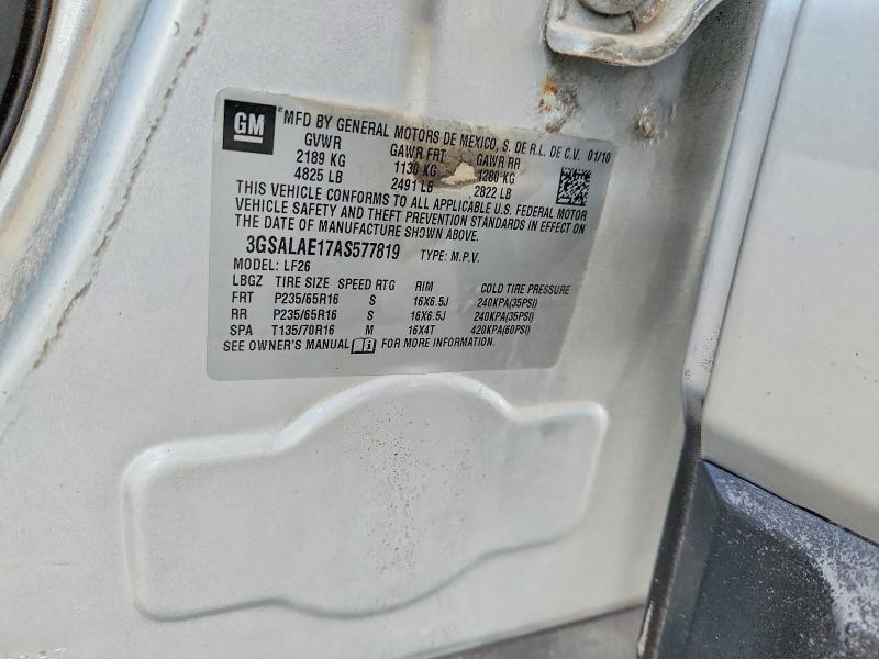66166776 :رقم المزاد ، 3GSALAE17AS577819 vin ، 2010 Saturn Vue مزاد بيع