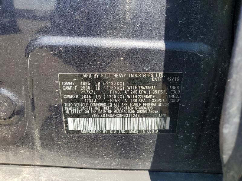 Aukcja sprzedaży 2017 Subaru Outback, vin: 4S4BSAHC9H3314243, numer aukcji: 66474086