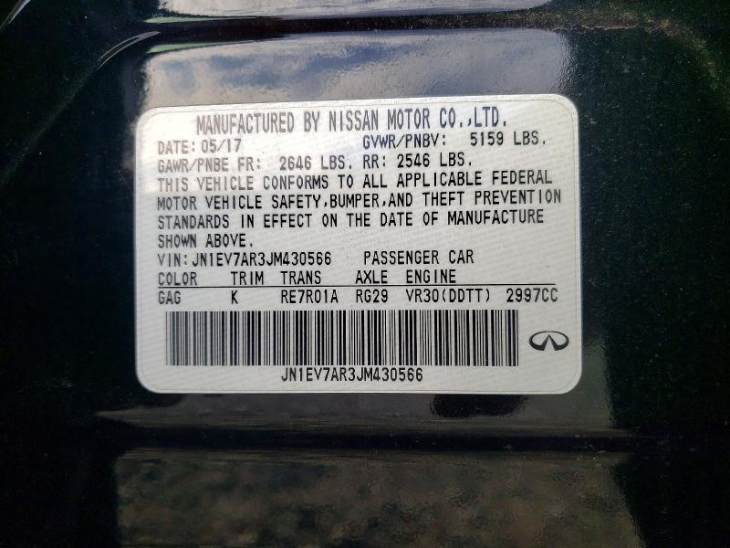 Продажа на аукционе авто 2018 Infiniti Q50, vin: JN1EV7AR3JM430566, номер лота: 66882986