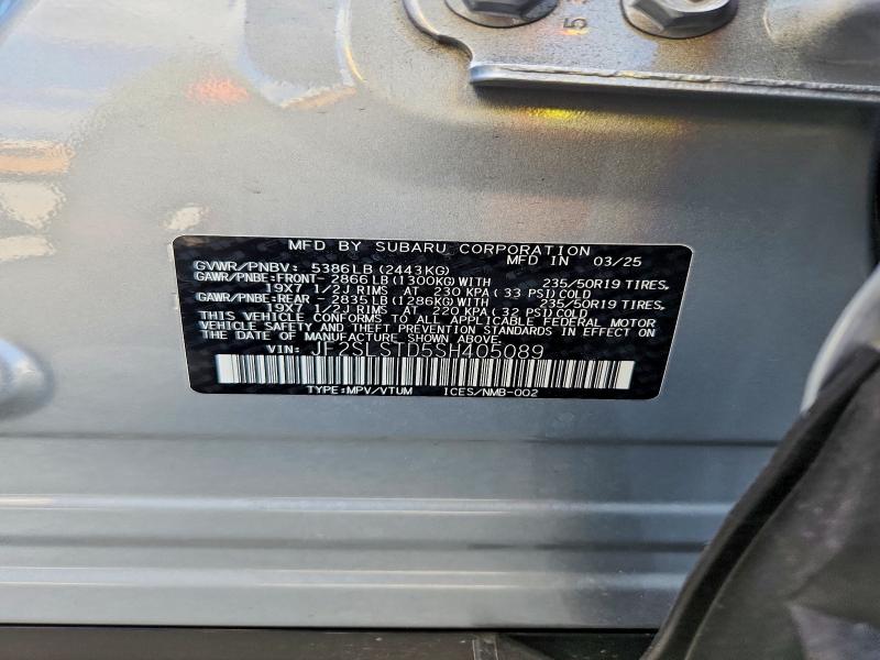 Продаж на аукціоні авто 2025 Subaru Forester, vin: JF2SLSTD5SH405089, номер лоту: 64917916