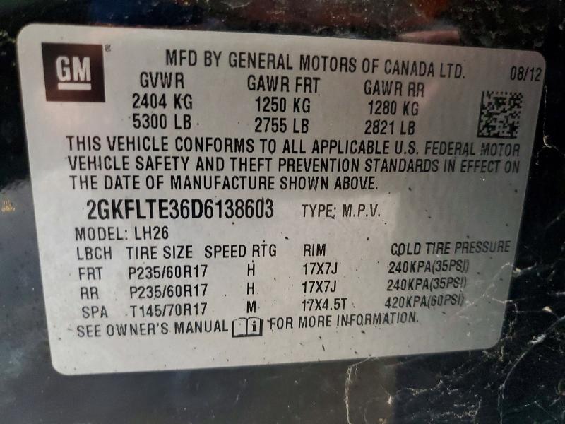 Продаж на аукціоні авто 2013 Gmc Terrain, vin: 2GKFLTE36D6138603, номер лоту: 65405866