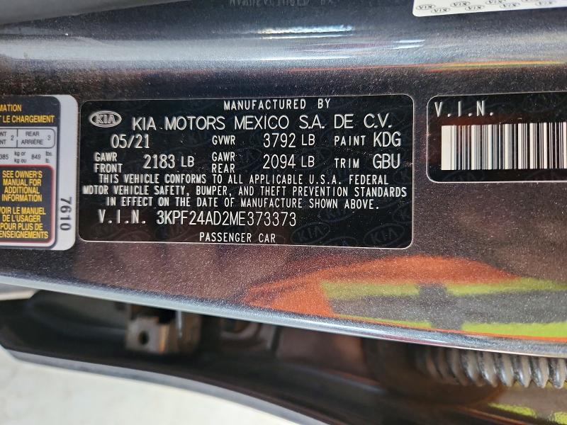 Продаж на аукціоні авто 2021 Kia Forte, vin: 3KPF24AD2ME373373, номер лоту: 64468636