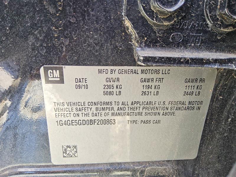 Aukcja sprzedaży 2011 Buick Lacrosse, vin: 1G4GE5GD0BF200863, numer aukcji: 64129556