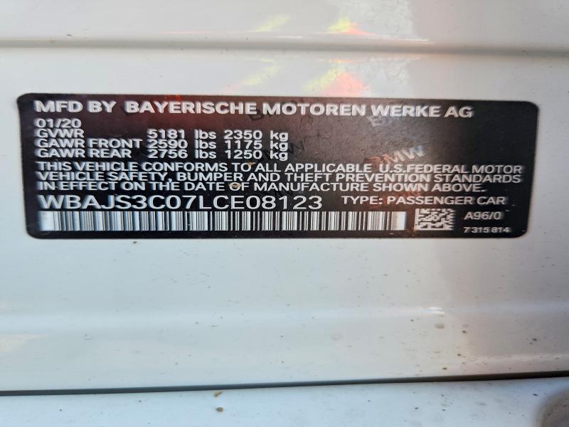 Aukcja sprzedaży 2020 Bmw 540, vin: WBAJS3C07LCE08123, numer aukcji: 66256686