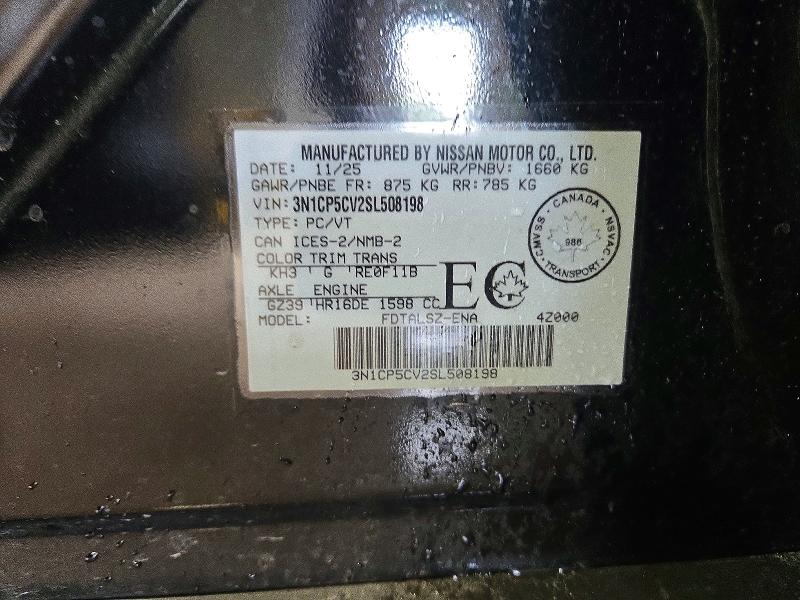 2025 Nissan Kicks Play მანქანა იყიდება აუქციონზე, vin: 3N1CP5CV2SL508198, აუქციონის ნომერი: 64594136