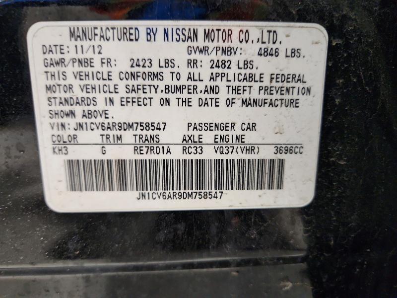 Продажа на аукционе авто 2013 Infiniti G37 Sedan, vin: JN1CV6AR9DM758547, номер лота: 65504816