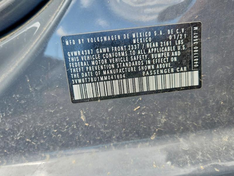 66635876 :رقم المزاد ، 3VW6T7BU1MM041604 vin ، 2021 Volkswagen Jetta مزاد بيع
