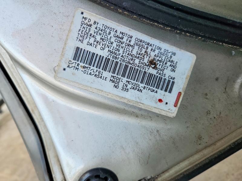 64889896 :رقم المزاد ، JT8BF28G8W5046917 vin ، 1998 Lexus Es مزاد بيع