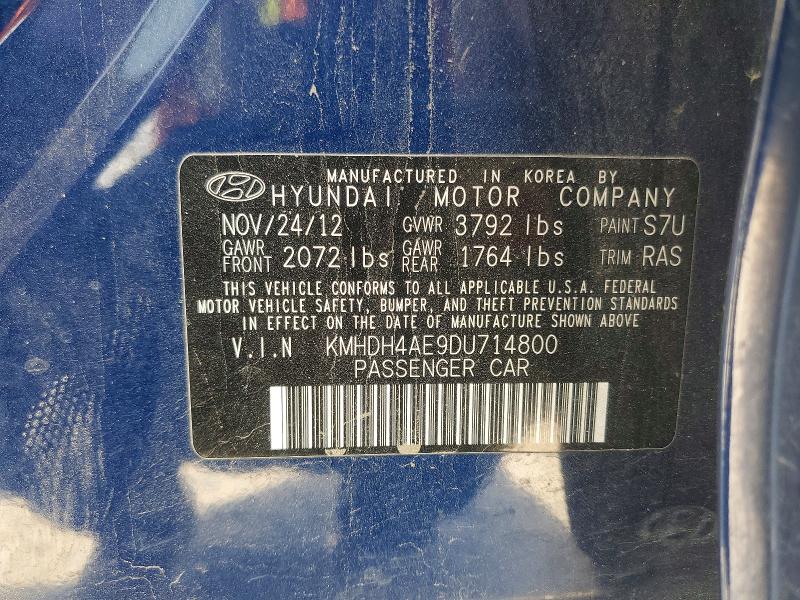 Aukcja sprzedaży 2013 Hyundai Elantra, vin: KMHDH4AE9DU714800, numer aukcji: 64074426