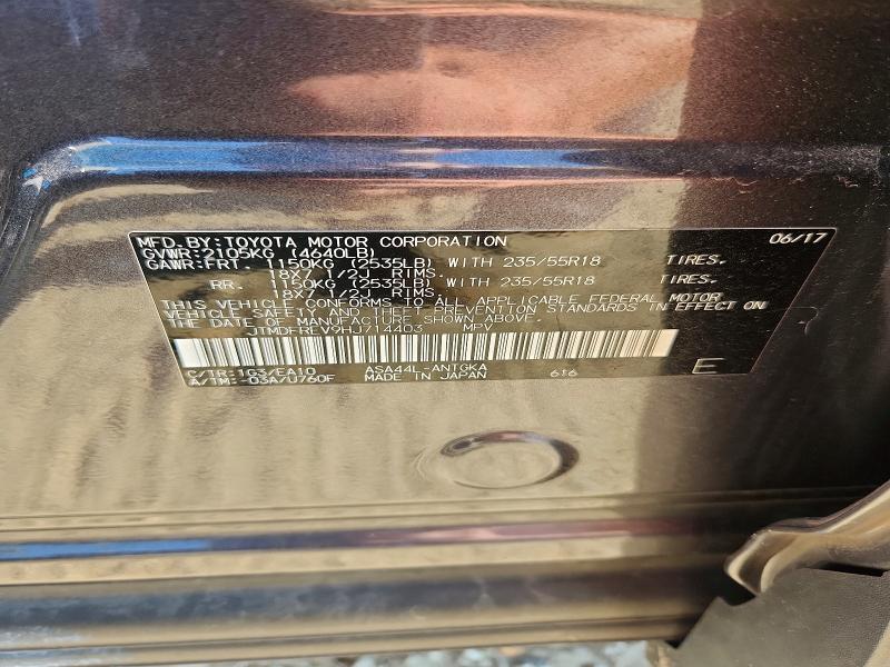 2017 Toyota Rav4 მანქანა იყიდება აუქციონზე, vin: JTMDFREV9HJ714403, აუქციონის ნომერი: 66025136