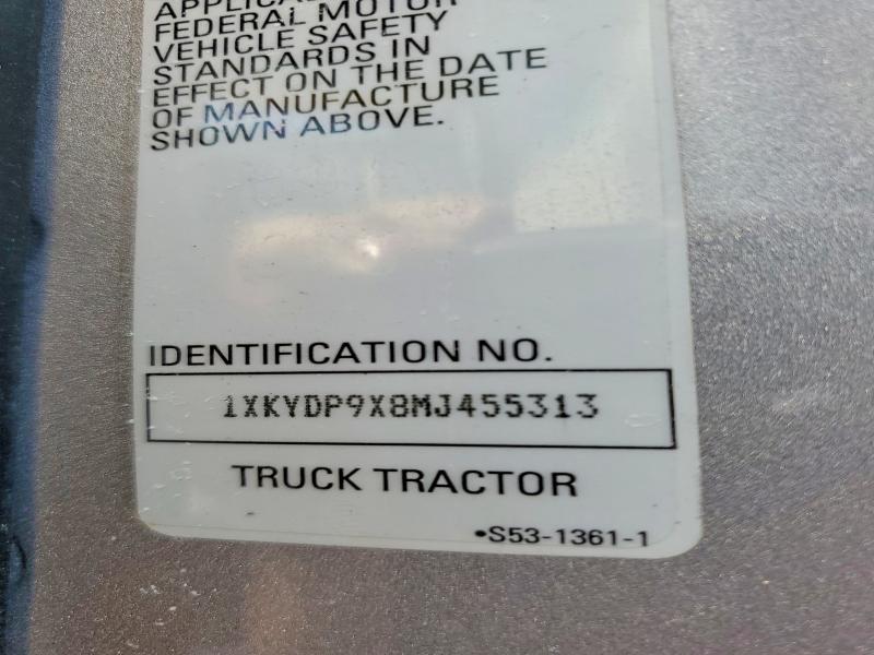 67145366 :رقم المزاد ، 1XKYDP9X8MJ455313 vin ، 2021 Kenworth Construction مزاد بيع