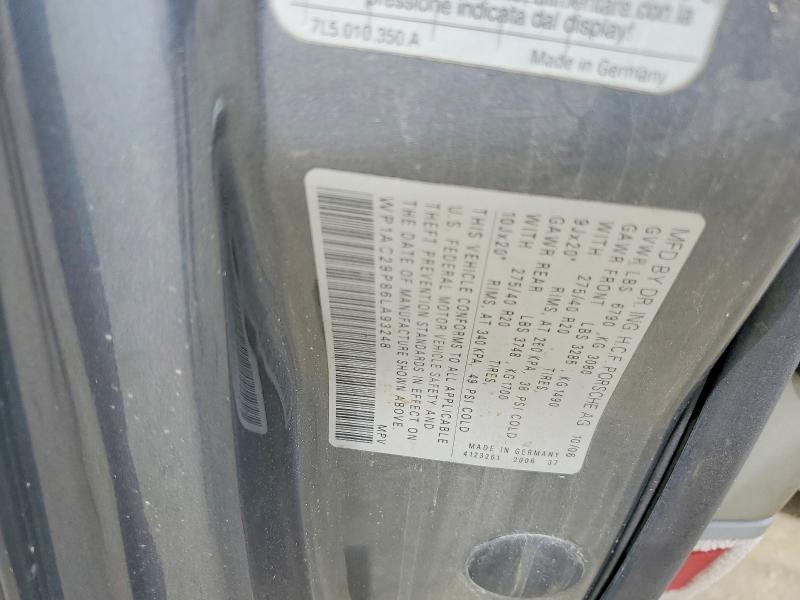 2006 Porsche Cayenne მანქანა იყიდება აუქციონზე, vin: WP1AC29P86LA93248, აუქციონის ნომერი: 64598666
