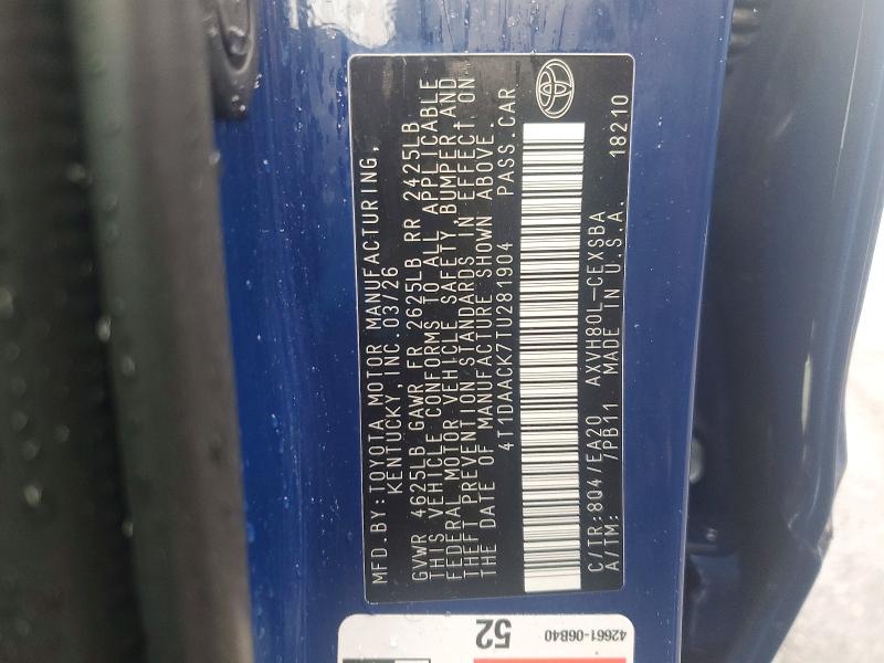 66486986 :رقم المزاد ، 4T1DAACK7TU281904 vin ، 2026 Toyota Camry مزاد بيع