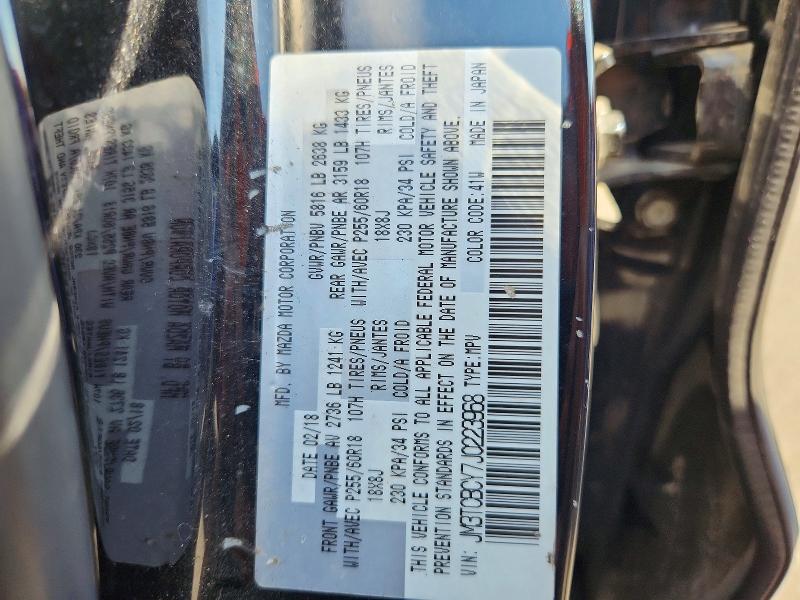 Продажа на аукционе авто 2018 Mazda Cx-9, vin: JM3TCBCY7J0223968, номер лота: 67182586