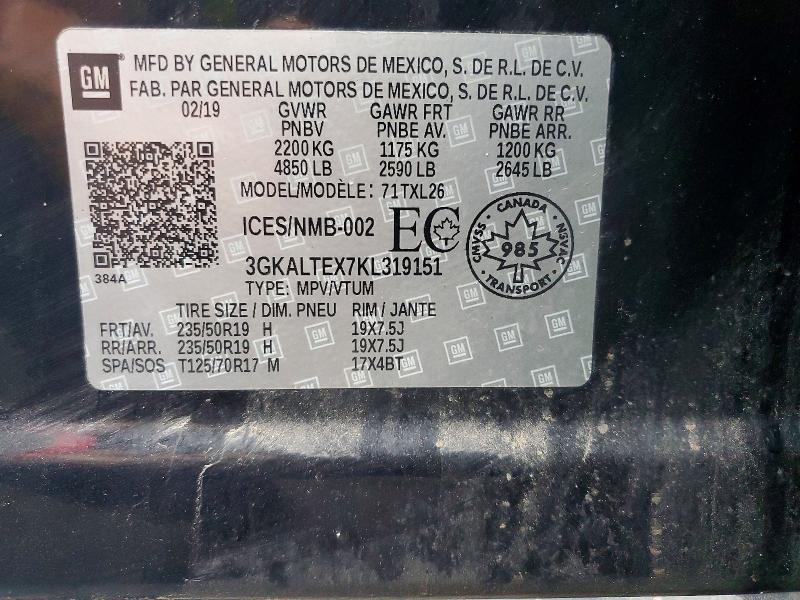 Продаж на аукціоні авто 2019 Gmc Terrain, vin: 3GKALTEX7KL319151, номер лоту: 62113126